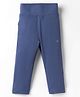 Doreme Cotton Knit Full Length Solid Color Legging - Blue