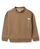 Tales & Stories Knit Full Sleeves Dinosaur Back Printed Light Winter Sweatshirt - Brown