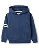 Tales & Stories Knit Full Sleeves Horse Embroidered Light Winter Hooded Sweatshirt -  Blue