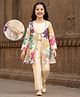 Pine Kids Satin Woven Indo Western Set with Floral Print - Multicolor