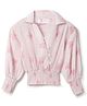 Tales & Stories Cotton Woven Full Sleeves Bow & Brand Name Printed Top - Pink