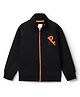 Tales & Stories Cotton Knit Full Sleeves Typography Patch Detailed Light Winter Sweatshirt - Black