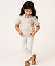 Tales & Stories Viscose Woven Half Sleeves Checked Crop Top - Multi Color