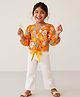 Tales & Stories Viscose Woven Full Sleeves Bow Applique Detailed Floral Printed Top - Multi Colour
