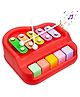 KiddyBuddy Xylophone Cum Piano With 5 Keys - Red