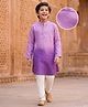 Pine Kids Woven Full Sleeves Kurta Pyjama Set With Ombre Effect - Purple