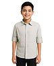 Charchit Cotton Woven Full Sleeves Floral Embroidered Shirt - Khaki