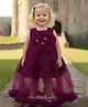 Lagorii Net Knit Sleeveless Floral Applique Detailed Dress - Wine