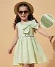 Hola Bonita Cotton Woven Sleeveless Frock With Bow Applique & Belt - Mint Green