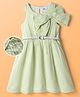 Hola Bonita Cotton Woven Sleeveless Frock With Bow Applique & Belt - Mint Green