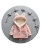 Little Jump Fleece Woven Full Sleeves Solid Light Winter Jacket - Pink