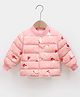 Little Jump Woven Full Sleeves Space Theme Printed Padded Light Winter Jacket - Pink