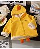 Little Jump Cotton Woven Full Sleeves Duck Embroidered Light Winter Hooded Sweatjacket - Yellow