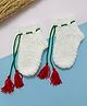 Little Peas Knit Christmas Theme Tassel Detailed Crochet Socks - White
