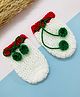 Little Peas Knit Christmas Theme Solid Crochet Mittens - White & Red