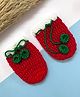 Little Peas Knit Christmas Theme Solid Crochet Mittens - Red & White