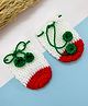 Little Peas Christmas Theme Colour Blocked Floral Applique Detailed Mittens - White & Red