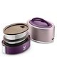 VAYA TYFFYN Lunch Box for Kids School, 600 ml Insulated Stainless Steel Tiffin Box for Office for Men with 2 Containers (Purple)