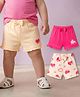 Babyoye Eco Conscious 100% Cotton Knit Floral & Hearts Printed Shorts With Eco Jiva Finish Bow Applique Pack Of 3 - Multicolour