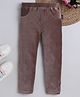 BABY NATION Corduroy Vellore Knit Solid Pants -  Light Brown