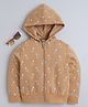 BABY NATION Cotton Fleece Knit Full Sleeves Giraffe Printed Light Winter Hooded Sweatjacket - Yellow