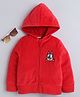 BABY NATION Cotton Fleece Knit Full Sleeves Dog Embroidered Light Winter Hooded Sweatjacket - Orange