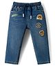 Babyhug Full Length Denim Jeans with Patch Detailing - Blue
