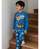 Nap Chief Pure Cotton Knit Paw Patrol Featuring Full Sleeves Chase Printed Night Suit Set - Blue