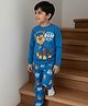 Nap Chief Pure Cotton Knit Paw Patrol Featuring Full Sleeves Chase Printed Night Suit Set - Blue