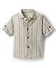 Dew Drops Cotton Woven Half Sleeves Striped Shirt - Mint