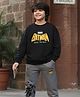 Nap Chief Pure Cotton Knit DC Comics Batman Featuring Full Sleeves Character Printed Winter Sweatshirt & Joggers Set - Black