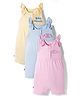 Bonfino 100% Cotton Knit Sleeveless Text Printed Rompers Pack of 3- Multicolour