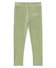 Lil Lollipop Velvet Knit Stone Heart Embellished Leggings - Green