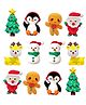 FunBlast Merry Christmas Theme Erasers for Kids - Pack of 12 (Multicolor)
