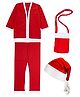 FunBlast Santa Claus Costume with Jacket, Pant & Cap for Kids 3 - 5 years - Red