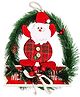FunBlast Hanging Wreath with Santa for Home Decor - 8 Inches (Multicolor)