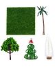 FunBlast Resin Christmas Tree with Grass Mat Miniature Figurines  Pack of 5 (Multicolor)