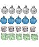 FunBlast Christmas Tree Hanging Glitter Ornaments Balls  20 Pcs (Silver-Blue)