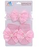 Neska Moda Bow Applique Detailed Pearls Embellished Headband With Socks - Pink