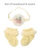 Neska Moda Frill Detailed Headband With Socks - Yellow