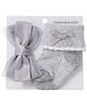 Neska Moda Bow Applique Detailed Headband With Socks  - Grey