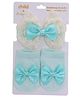 Neska Moda Bow Applique Detailed Headband With Socks    - Blue