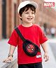 Babyhug Marvel Terry Knit Half Sleeves Oversize Drop Shouder T-Shirt With Functional Bag - Red