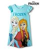 Pine Kids Disney Single Jersey Knit Frill Sleeves Nighty With Elsa & Anna Graphics - Light Blue