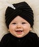 Tipy Tipy Tap Feather Applique Detailed Turban - Black - Circumference 32 Cms