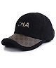 Tipy Tipy Tap CHA Text Embroidered Fur Detailed Baseball Cap - Black - Circumference - 55 cms