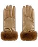 Tipy Tipy Taps Fur Solid Puffer Gloves - Gold