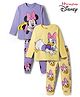 HoneyHap Disney Single Jersey Knit Full Sleeves T-Shirts & Pajamas Night Suits with Minnie Mouse Graphic Pack of 2 - Yellow & Lavender