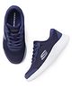 Skechers Casual Shoes With Velcro Closure & Logo Design - Navy Blue
