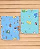 Quilted Diaper Changing Mats Pack of 2 - Blue & Green| Waterproof| Washable & Reusable| Foldable & Lightweight| Travel Friendly| Tummy Time Mat| Newborn & Infant Essential| Leak Proof